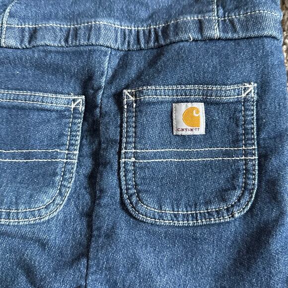 Girls Infant Carhartt Long-Sleeve Snap Leg Denim Coverall Ruffle Size 6 months - Picture 5 of 7